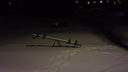 Longyearbyen Die Wippe liegt etwas verlassen da, aber es gibt sie noch.