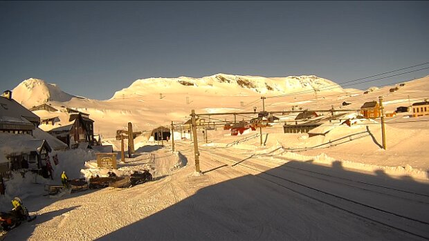 Februar Bilder von der WebCam Finse stasjon .