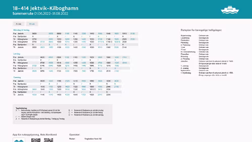 18-414 Jektvik-Kilboghamn Sommerrute 01.06.2022-31.08.2022 v3 18-414 Jektvik-Kilboghamn Sommerrute 01.06.2022-31.08.2022 v3