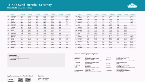 18-444 Sund-Horsdal-Sørarnøy Helårsrute 01.02.22-31.01.23 18-444 Sund-Horsdal-Sørarnøy Helårsrute 01.02.22-31.01.23