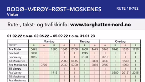 18-782 Bodø-Røst-Værøy-Moskenes 18-782 Bodø-Røst-Værøy-Moskenes