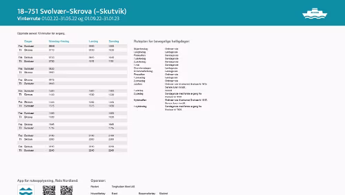 18-751 Svolvær-Skrova (-Skutvik) Vinterrute 01.02.22-31.05.22 og 01.09.2022-31.01.2023 18-751 Svolvær-Skrova (-Skutvik) Vinterrute 01.02.22-31.05.22 og 01.09.2022-31.01.2023