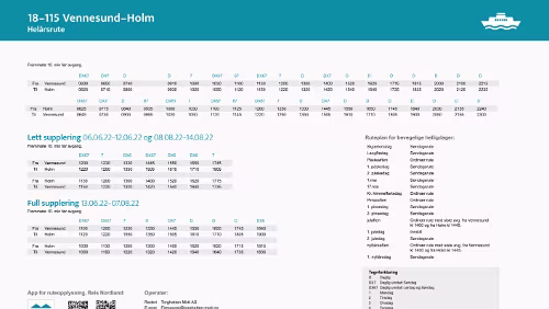 18-115 Vennesund-Holm Helårsrute 18-115 Vennesund-Holm Helårsrute