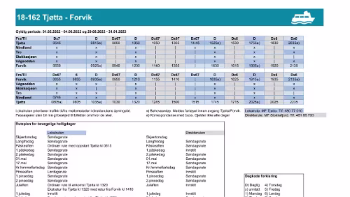 18-162 Tjøtta-Forvik vinterrute 18-162 Tjøtta-Forvik vinterrute