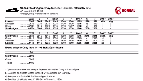 18-344 Stokkvågen-Onøy-Sleneset-Lovund alternativ rute 18-344 Stokkvågen-Onøy-Sleneset-Lovund alternativ rute