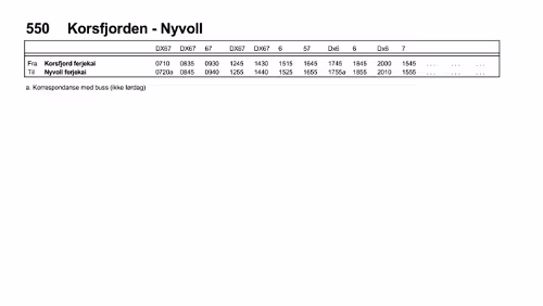 Ferje - 550 Korsfjorden - Nyvoll Ferje - 550 Korsfjorden - Nyvoll