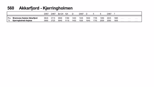 Ferje - 560 Akkarfjord - Kjerringholmen Ferje - 560 Akkarfjord - Kjerringholmen